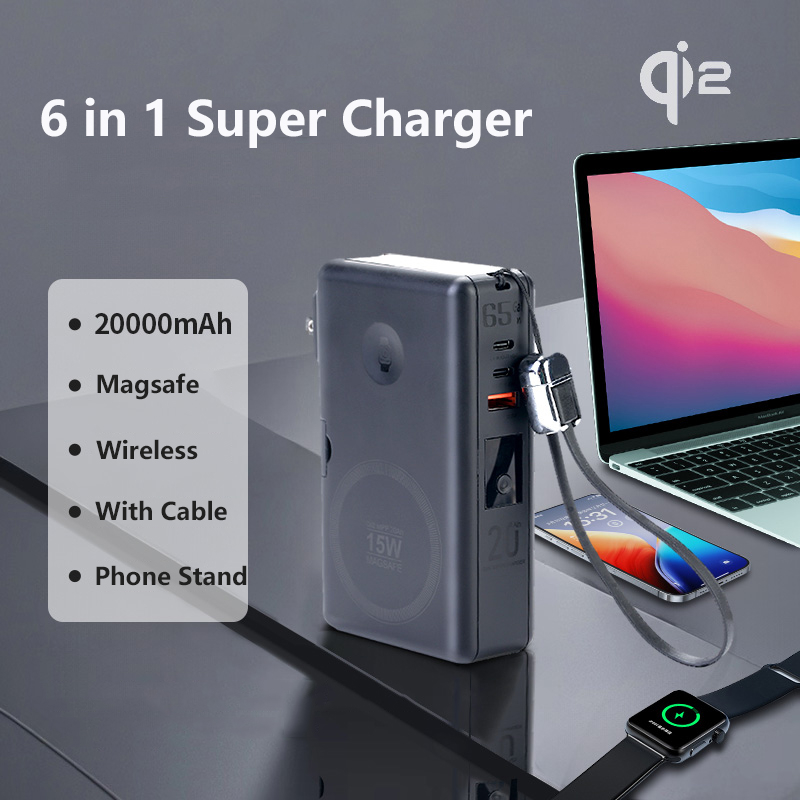 Magnetic Charging Cable - Banque d'alimentation sans fil magnétique 15W,