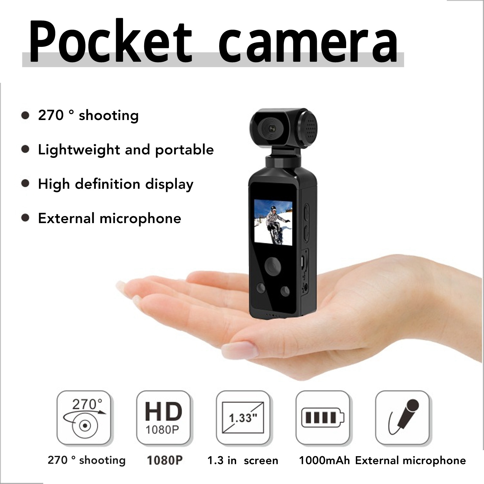 Action Camera 4K - Caméra 4K HD 270 ° Wifi
