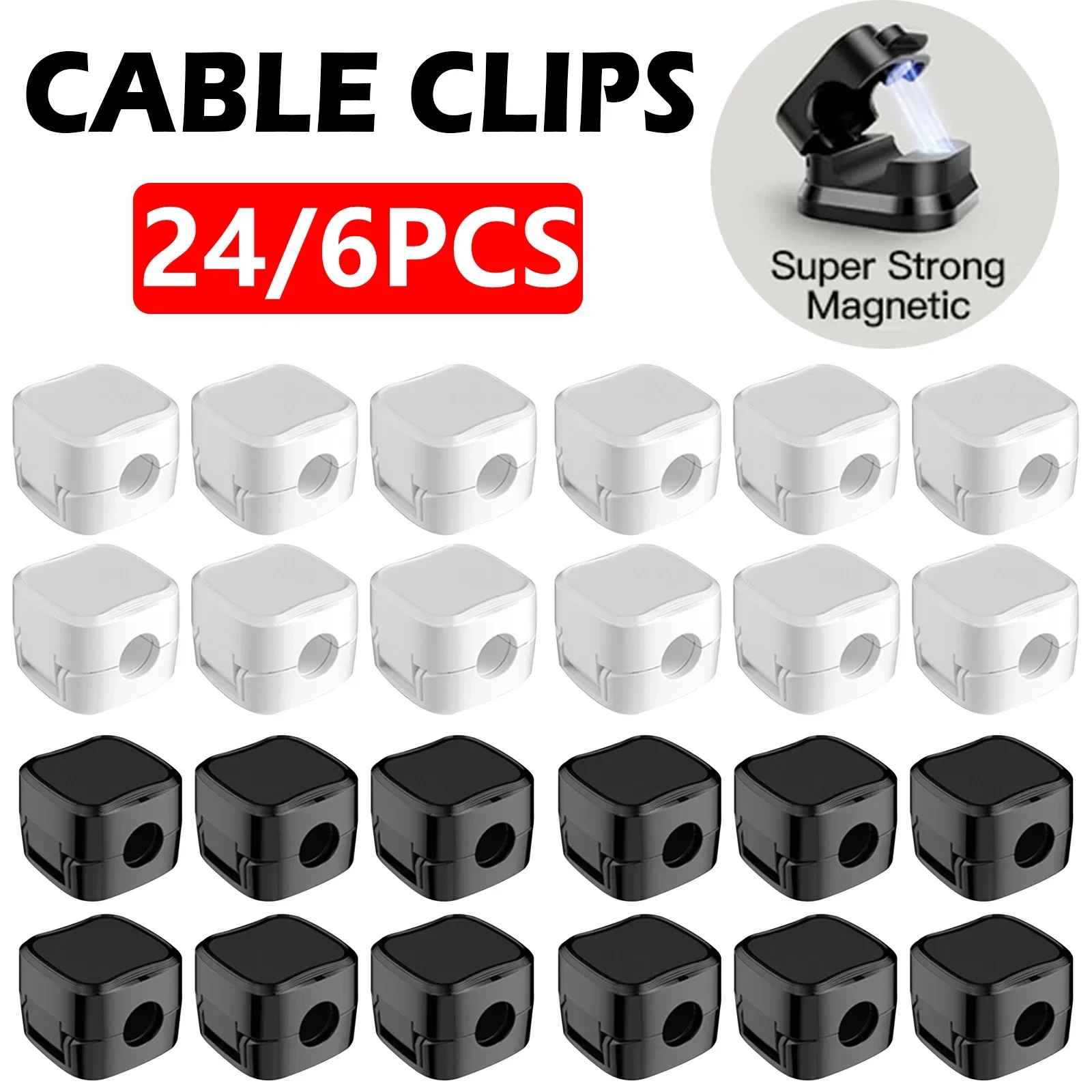Magnetic Charging Cable - Clips d'organisateur de câbles magnétiques, gestion