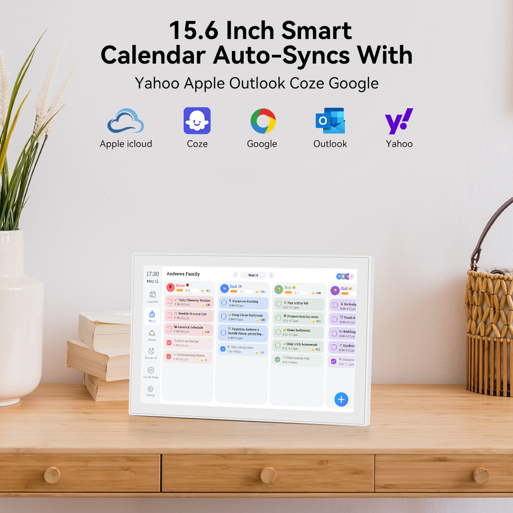 Digital Photo Frame Wifi - Écran tactile intelligent WiFi de 15,6